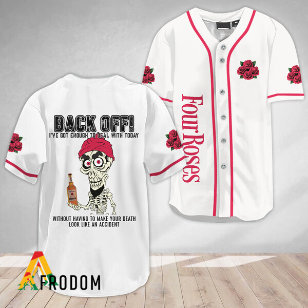 Achmed Back Off With Four Roses Bourbon Baseball Jersey