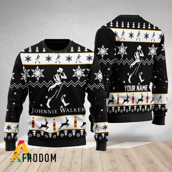 Personalized Johnnie Walker Christmas Ugly Sweater