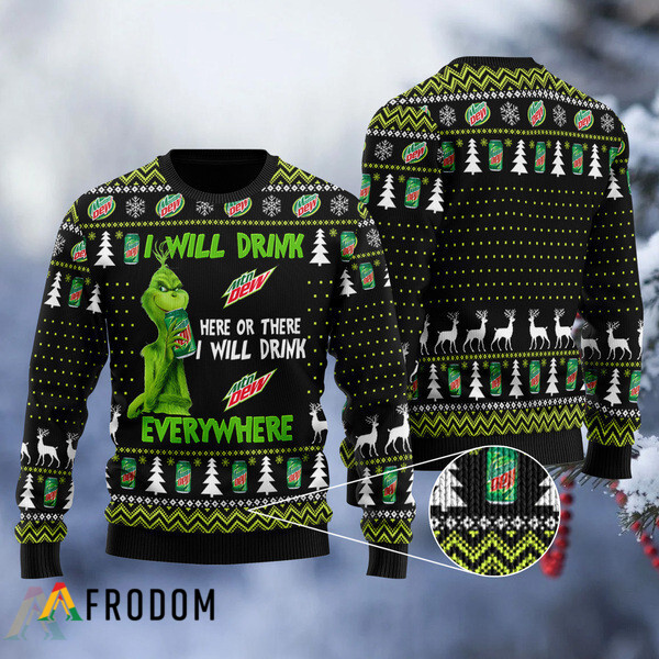 I Will Drink Mountain Dew Everywhere Christmas Ugly Sweater