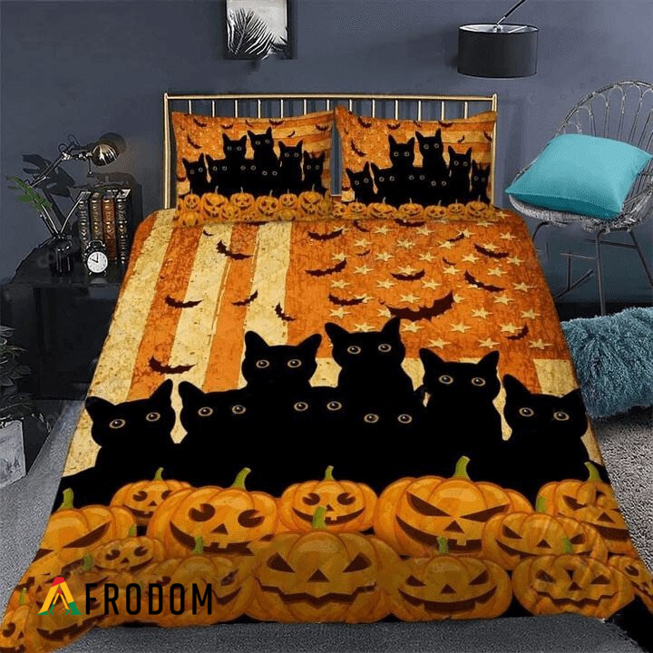 Black Cats Halloween Bedding Set