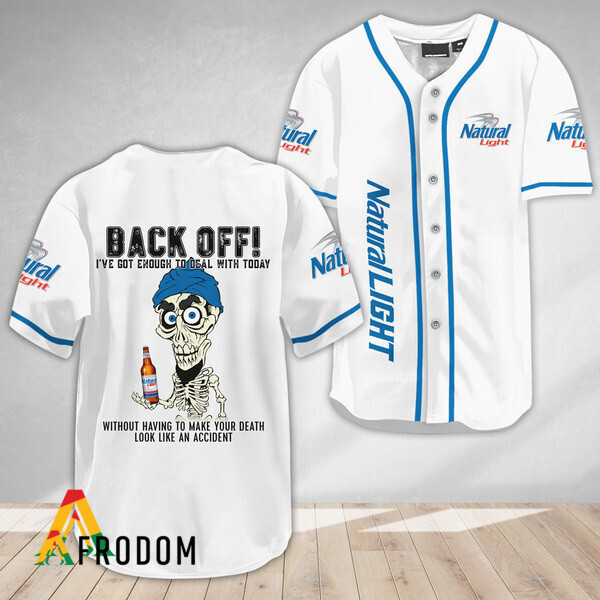 Achmed Back Off With Natural Light Baseball Jersey