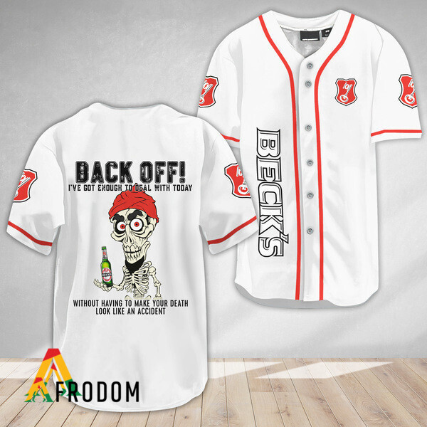 Achmed Back Off With Beck's Beer Baseball Jersey
