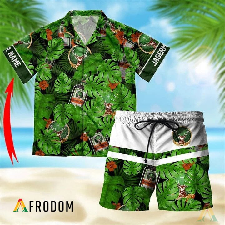 Personalized Tropical Jagermeister Hawaiian Shirt And Shorts Set