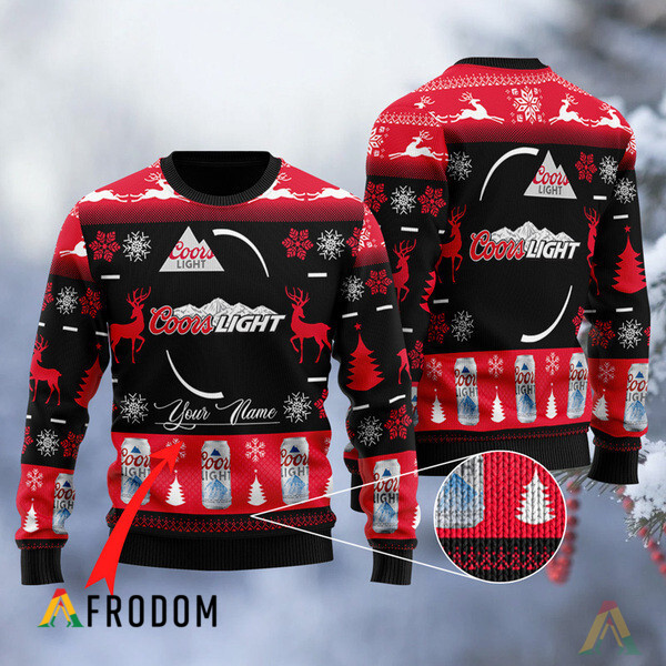 Personalized Black Coors Light Ugly Sweater