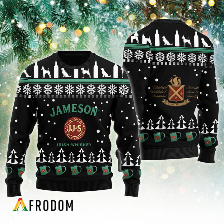 Jameson Puppy Snowflake Pattern Ugly Sweater