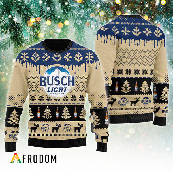 Chevron Pattern Busch Light Christmas Ugly Sweater