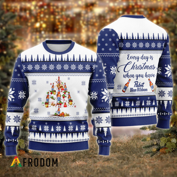 Everyday Is Christmas When U Have Pabst Blue Ribbon Ugly Sweater