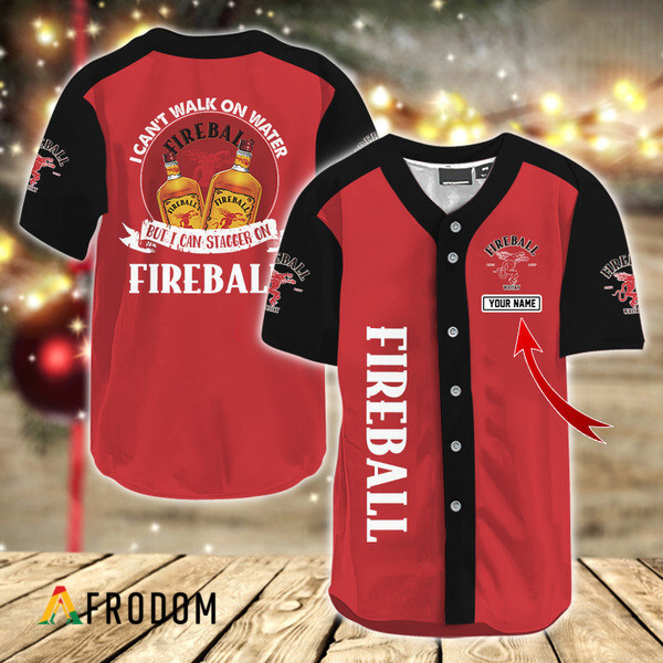 Personalized I Can Stagger On Fireball Baseball Jersey