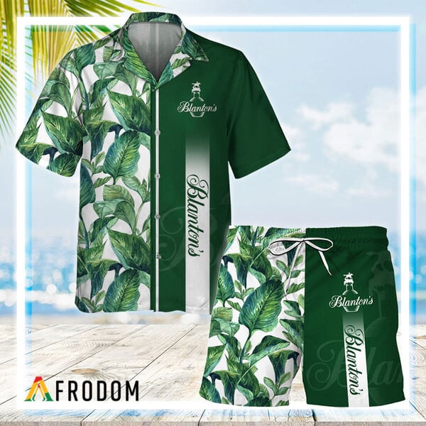 Blanton's Bourbon Tropical Leaf Hawaiian Shirt And Shorts Set