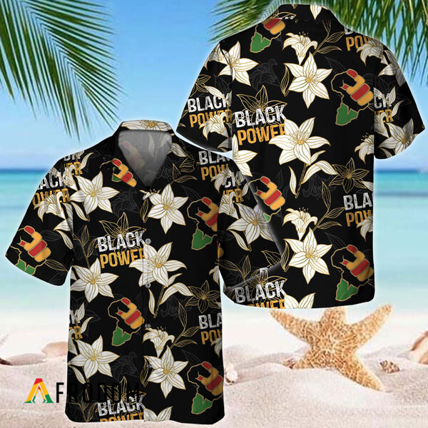 Tropical Plant Black Power Hawaiian Shirt