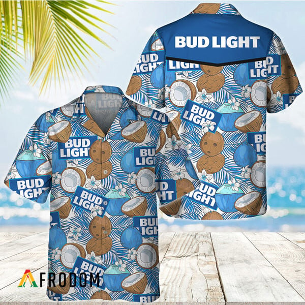 Coconuts Tropical Beach Bud Light Hawaiian Shirt