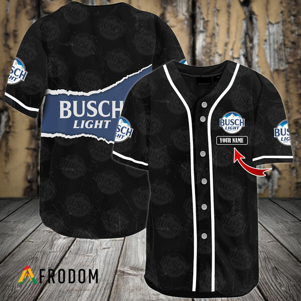 Personalized Black Busch Light Beer Seamless Baseball Jersey