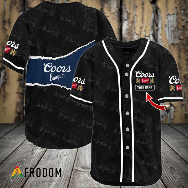 Personalized Black Coors Banquet Seamless Baseball Jersey