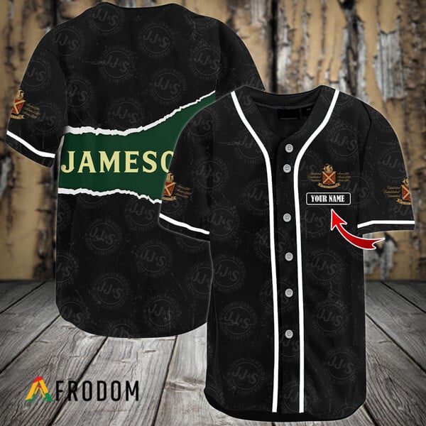 Personalized Black Jameson Whiskey Seamless Baseball Jersey