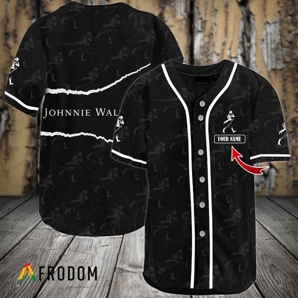 Personalized Black Johnnie Walker Seamless Baseball Jersey