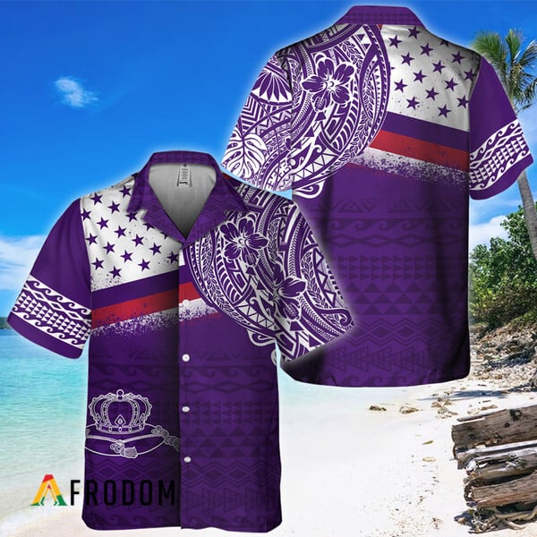 Polynesian Purple Crown Royal Hawaiian Shirt 