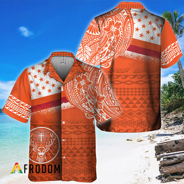 Polynesian Orange Jagermeister Hawaiian Shirt 