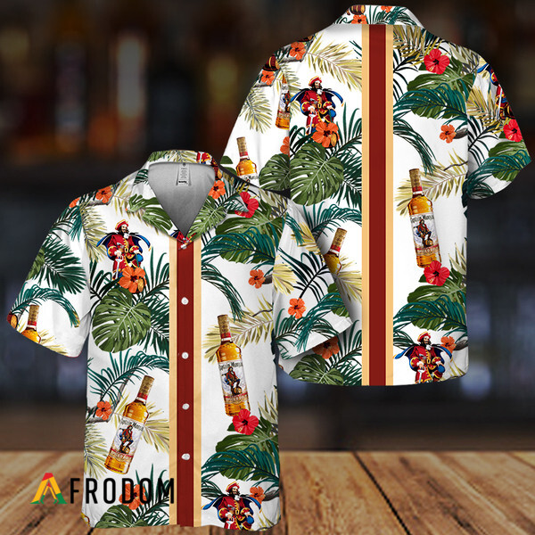 Tropical Summer Flowers Captain Morgan Hawaiian Shirt