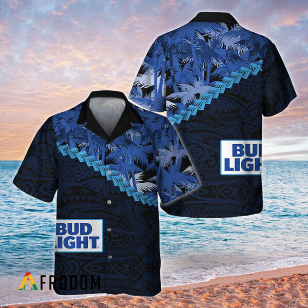 Summer Palm Tree Blend Polynesian Bud Light Hawaiian Shirt