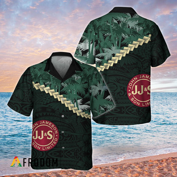 Summer Palm Tree Blend Polynesian Jameson Whiskey Hawaiian Shirt