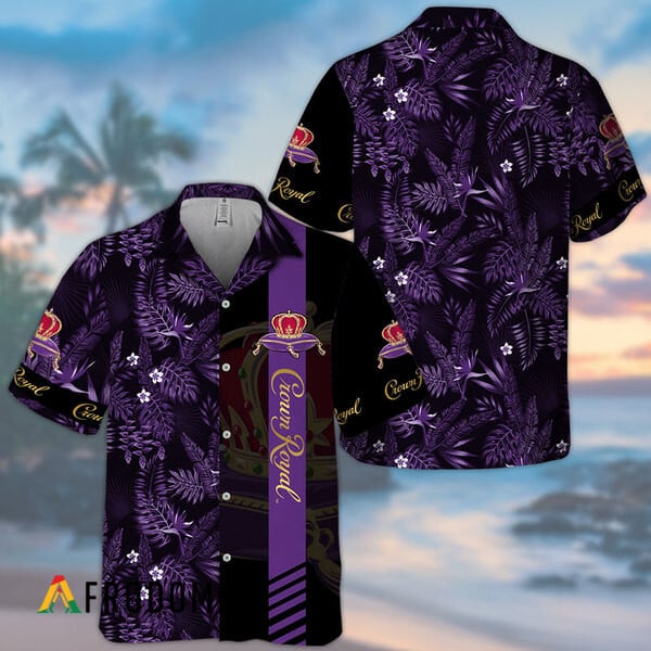 Midnight Tropical Foliage Crown Royal Hawaiian Shirt