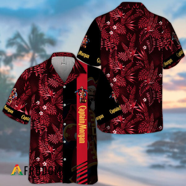 Midnight Tropical Foliage Captain Morgan Hawaiian Shirt