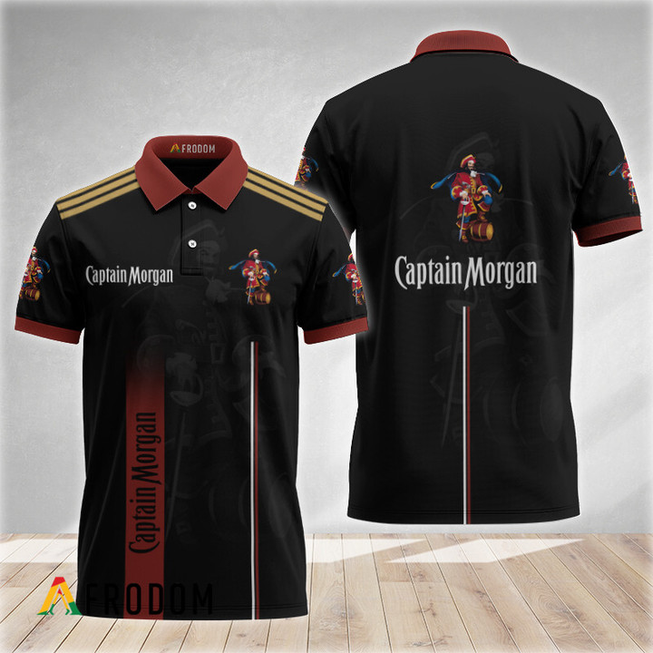 Black Esports Inspired Captain Morgan Polo Shirt