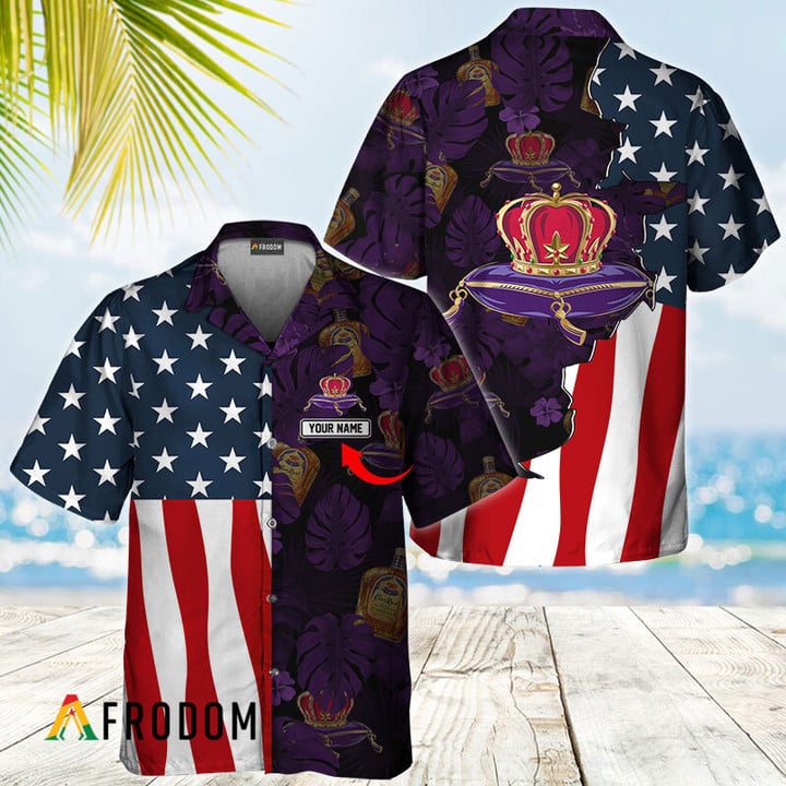 Tropical Vibes American Flag Crown Royal Hawaiian Shirt