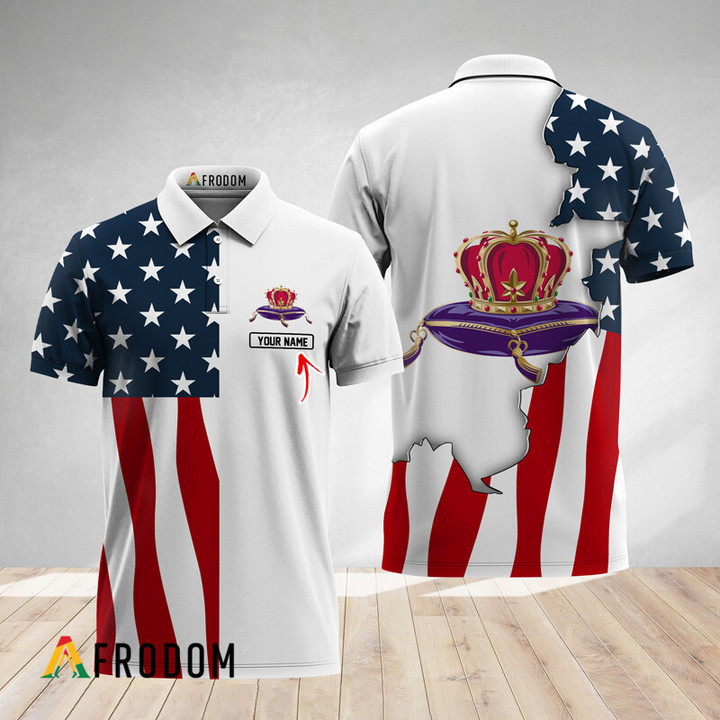 Personalized Crown Royal American Flag Polo Shirt