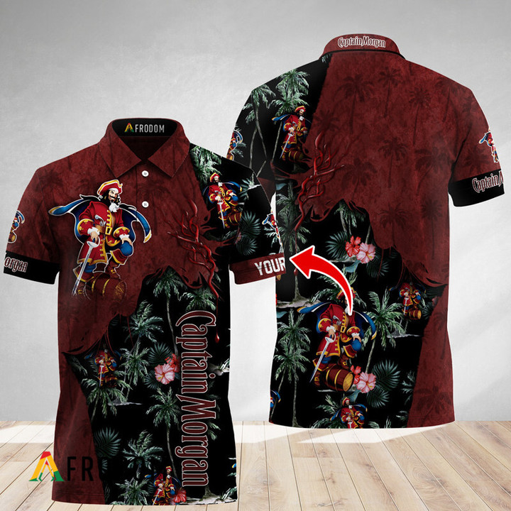 Personalized Tropical Captain Morgan God Polo Shirt