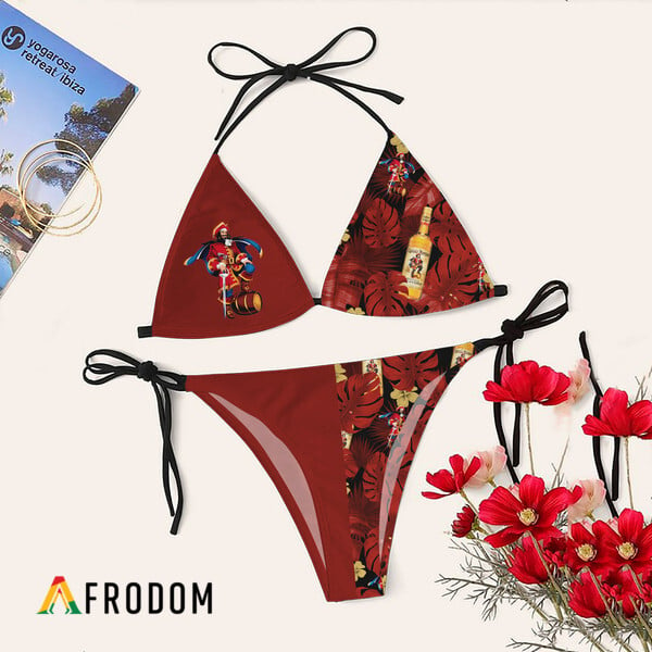 Tropical Floral Captain Morgan Bikini Set Swimsuit Jumpsuit Beach