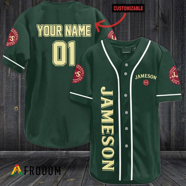 Personalized Green Jameson Whiskey Baseball Jersey