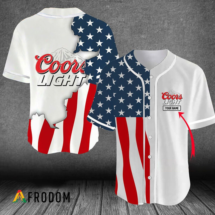 Personalized US Flag Coors Light Baseball Jersey