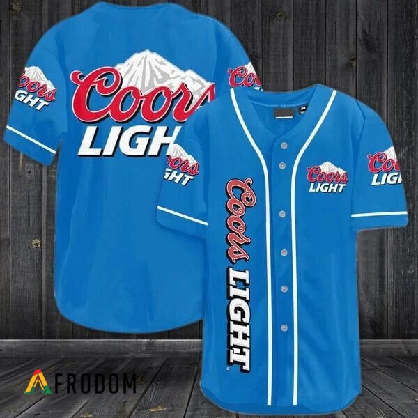 Blue Coors Light Beer Baseball Jersey