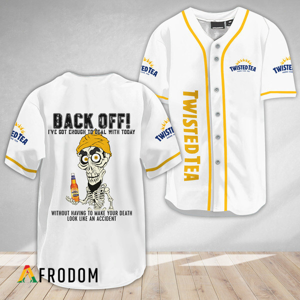 Achmed Back Off With Twisted Tea Baseball Jersey