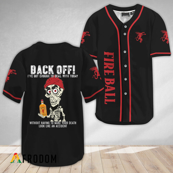 Achmed Back Off With Fireball Baseball Jersey