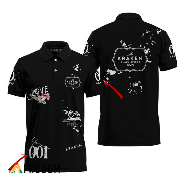 Customized Kraken Rum Black Mesh Graphic Polo Shirt
