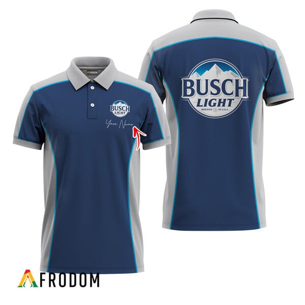 Customized Busch Light Side Color Blocked Polo Shirt