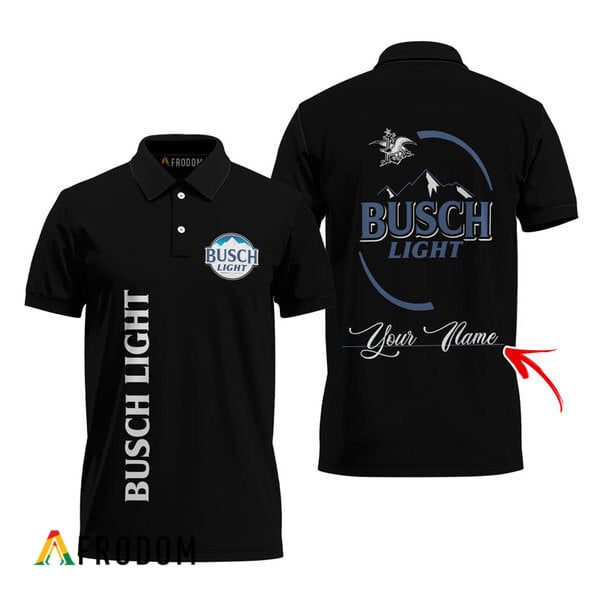 Customized Busch Light Black Polo Shirt