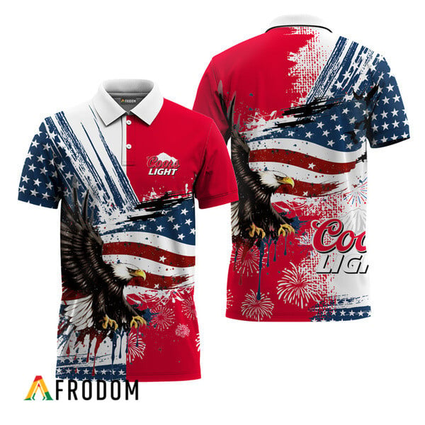 Coors Light Fourth Of July Eagle Polo Shirt