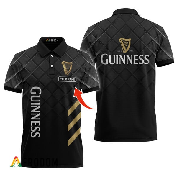Personalized Classic Black Guinness Polo Shirt