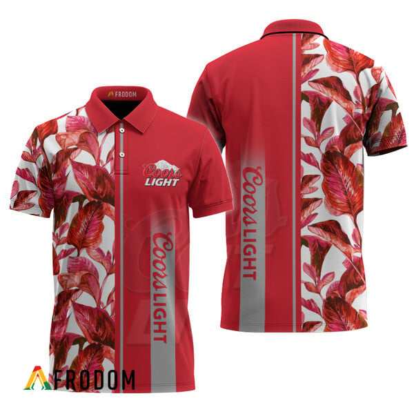 Coors Light Tropical Palm Hawaiian Polo Shirt