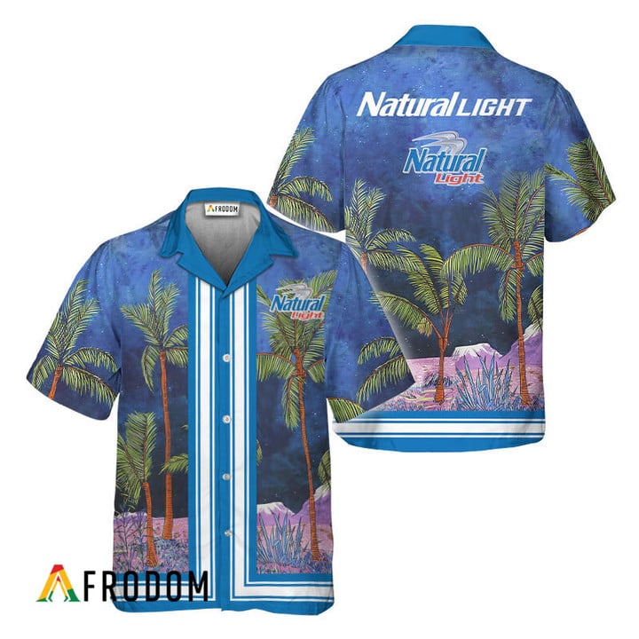 Natural Light Star Print Bermuda Hawaiian Shirt
