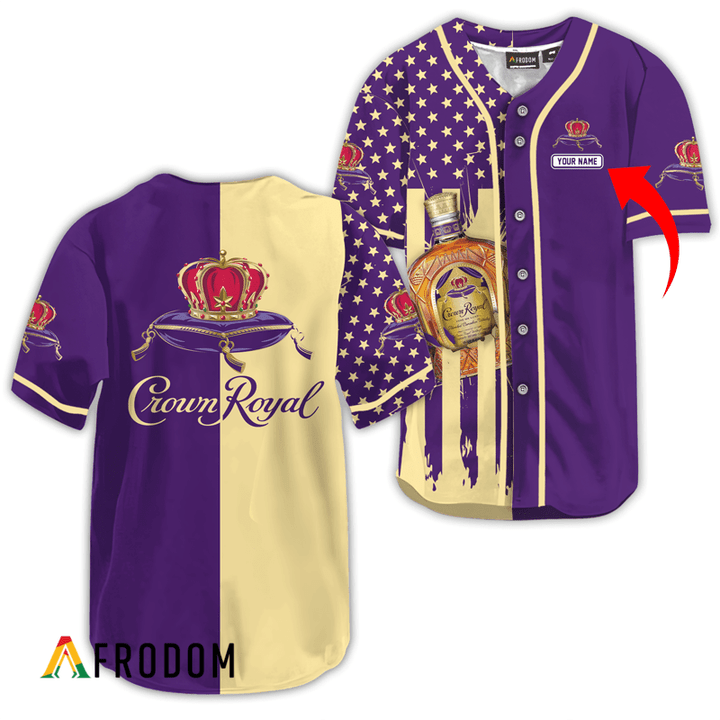 Personalized Crown Royal American Flag Baseball Jersey