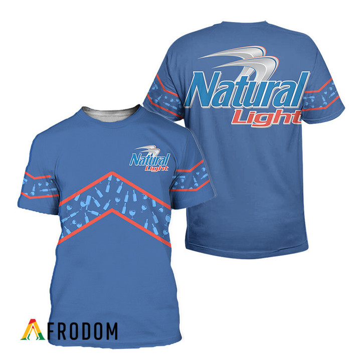 Natural Light Beer Blue Wine Pattern T-shirt