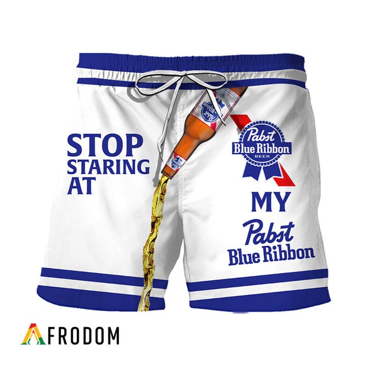 Stop Staring At My Pabst Blue Ribbon Hawaiian Shorts