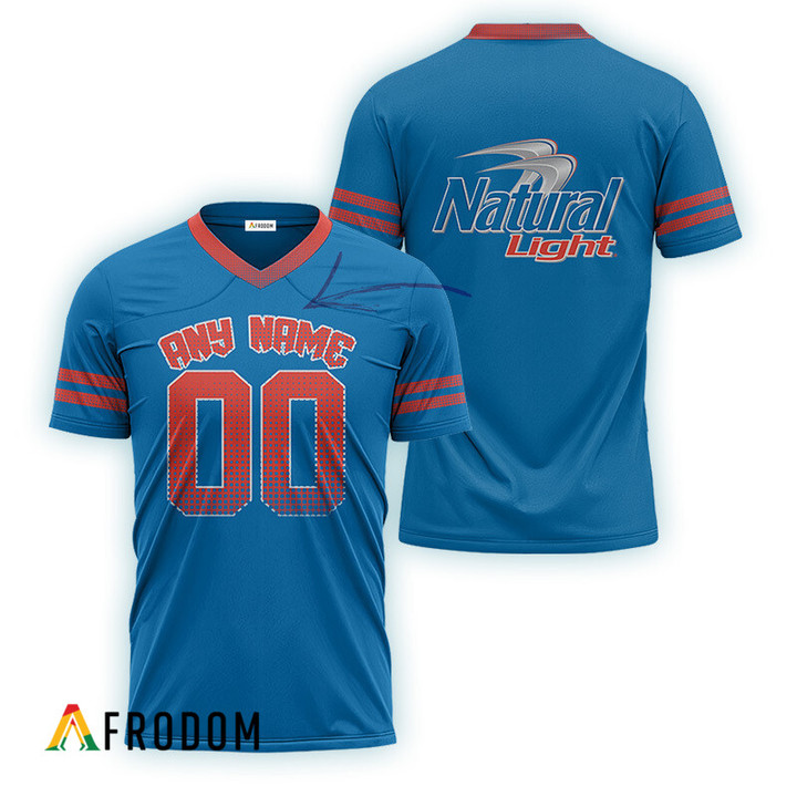 Personalized Natural Light Beer Blue Basic Football Jersey