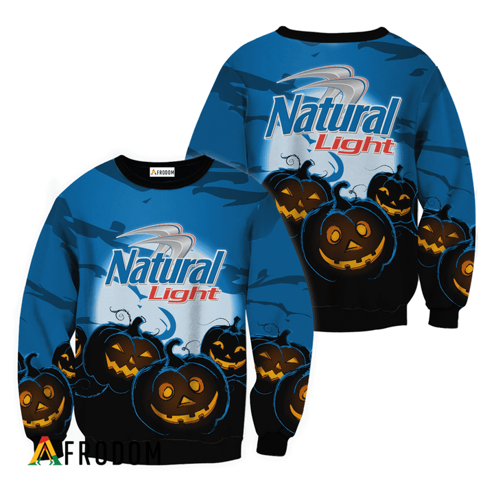 Natural Light Halloween Night Smiling Pumpkin Sweatshirt