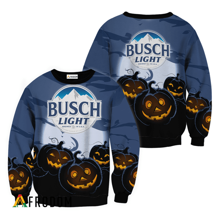 Busch Light Halloween Night Smiling Pumpkin Sweatshirt