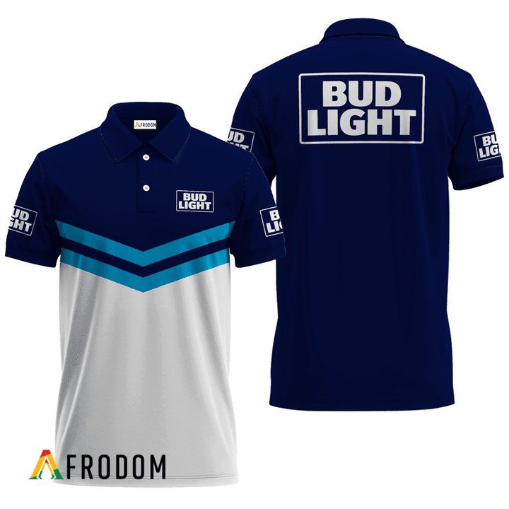Bud Light Blue Tennis Polo Shirt